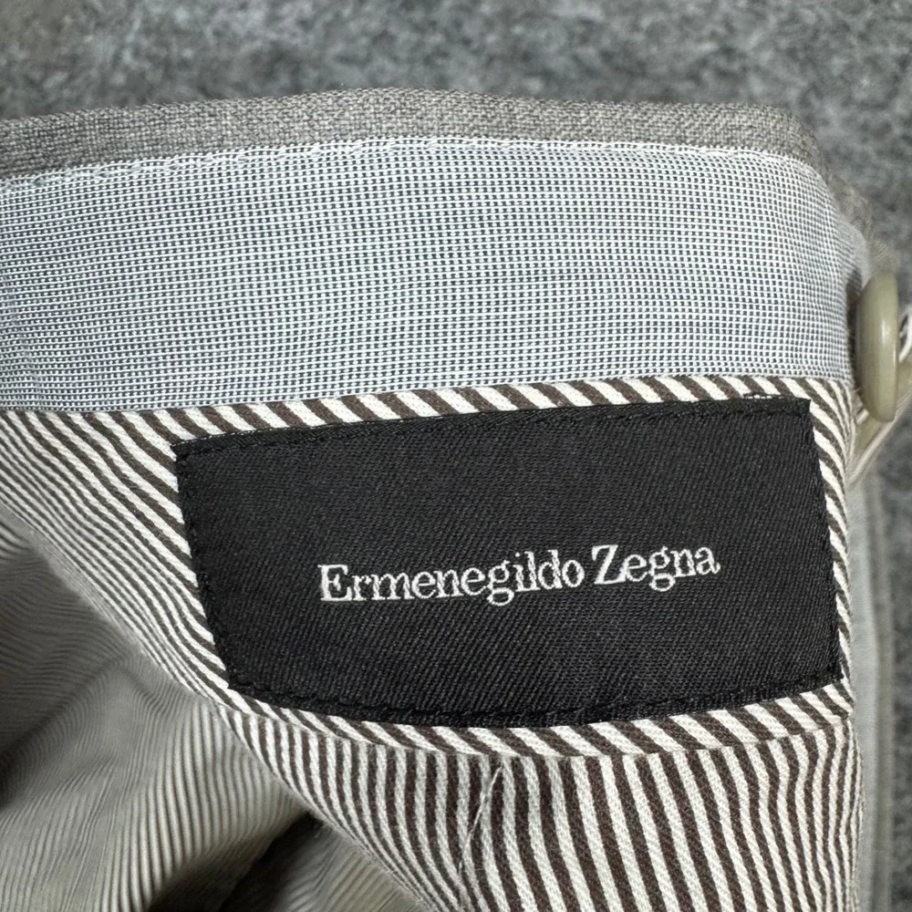 Ermenegildo Zegna Dress Pants Mens 56R (38x30) Grey Wool Flat Front Luxury